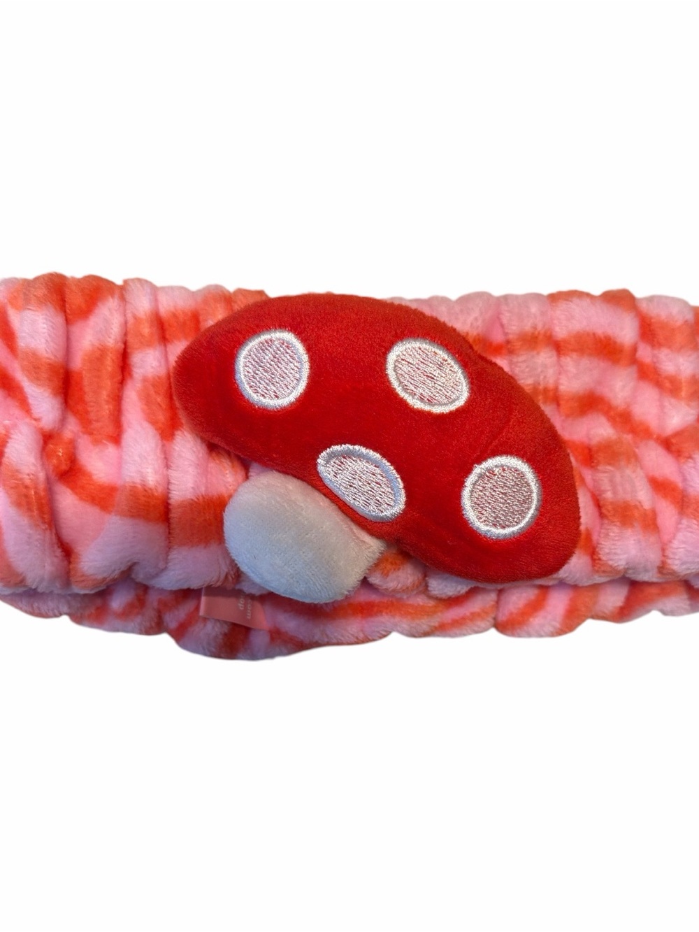 The Crème Shop Red Plush Mushroom Spa Headband - Picture 3 of 4